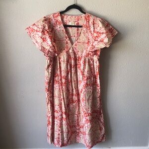 Anthropologie Maeve Flutter Sleeve Babydoll Dress Small Petite